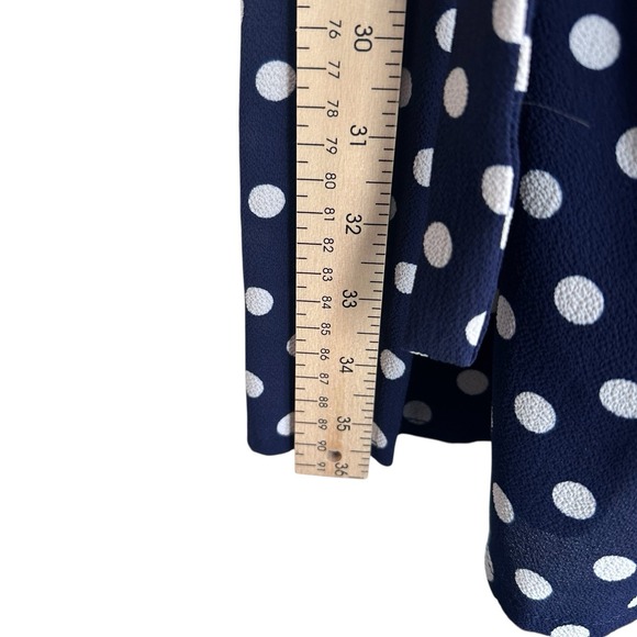 Emma‎ & Michele Women's Sml Navy Blue White Polka Dot Shirt Dress 3/4 Tab Sleeve - Picture 4 of 8